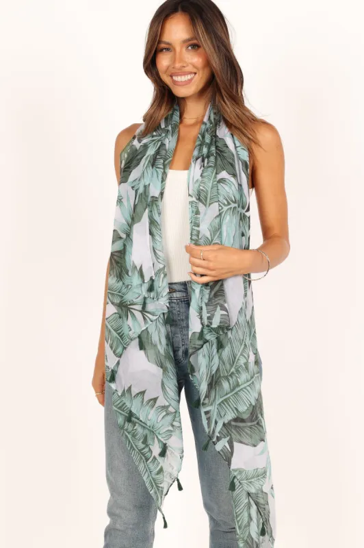 Josie Lightweight Scarf - Green Tropical made by Petal & Pup