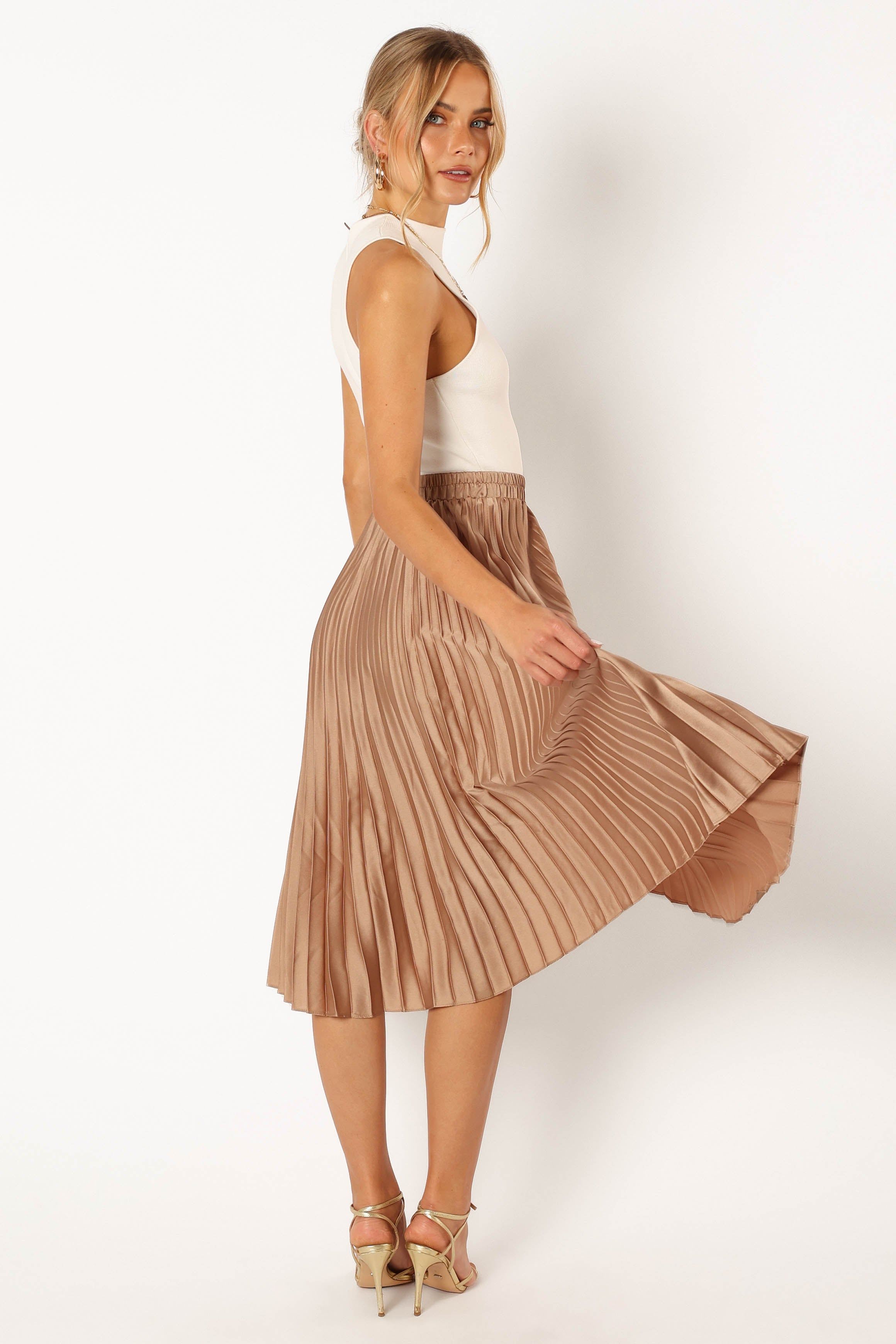 Chloe Plisse Skirt - Gold sold by Petal & Pup product image thumbnail 5