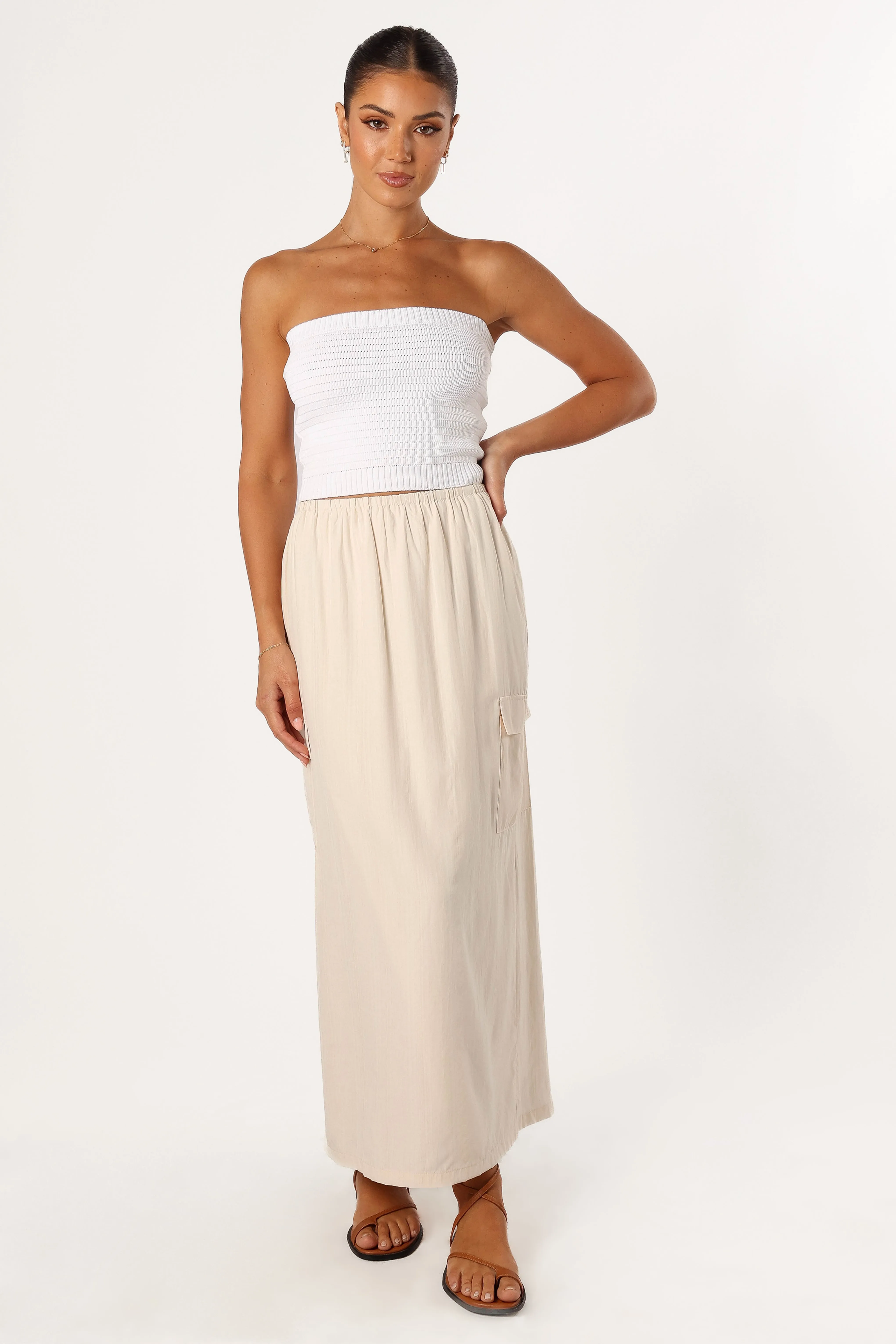 Picilo Long Midi Skirt - Stone sold by Petal & Pup product image thumbnail 4