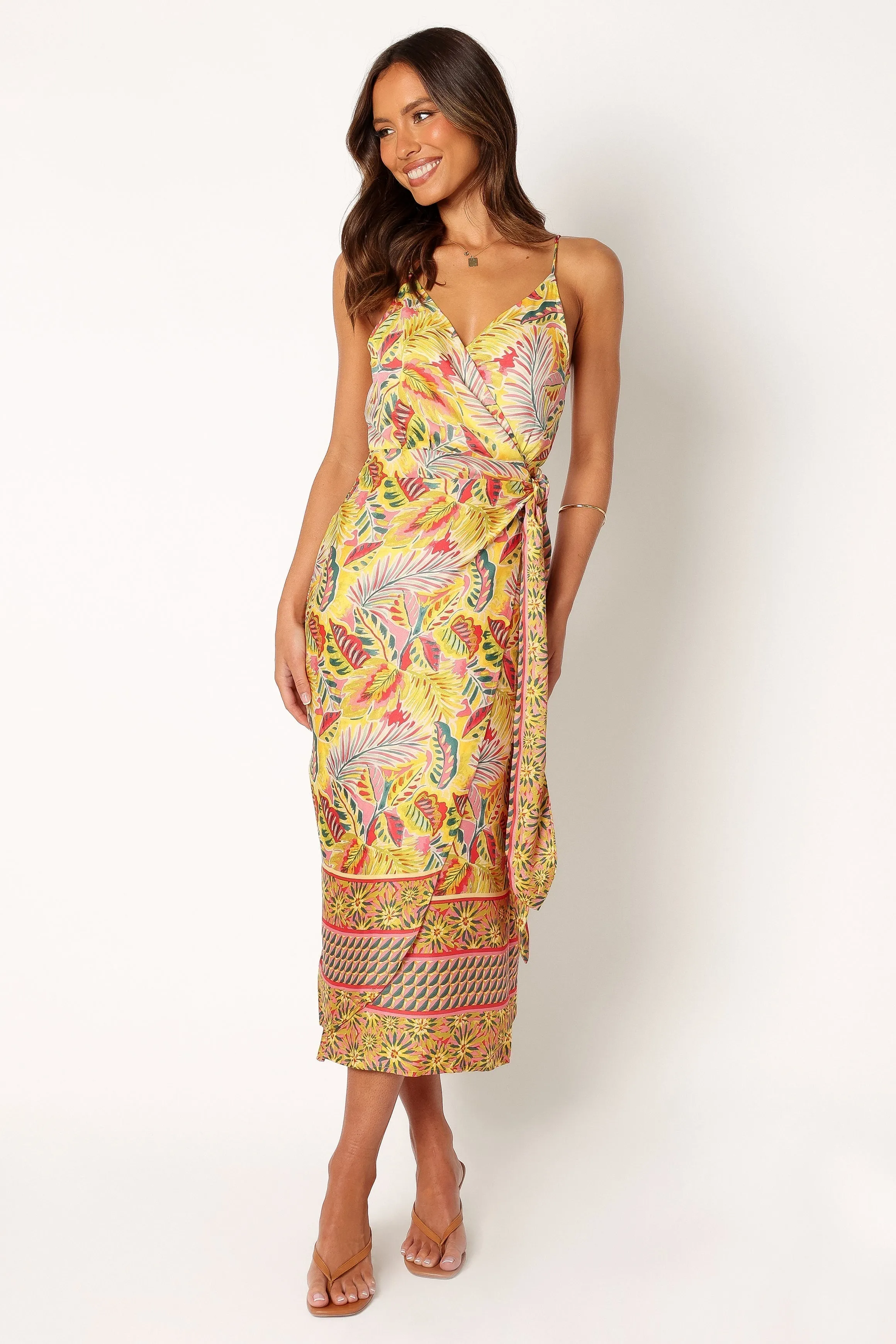 Clement Wrap Midi Dress - Tropical sold by Petal & Pup