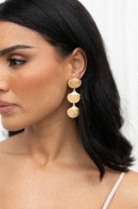 Primrose Shell Statement Earrings - Gold sold by Petal & Pup
