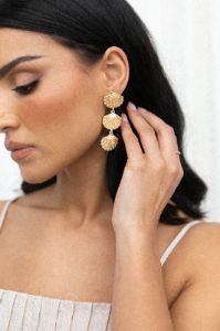Primrose Shell Statement Earrings - Gold sold by Petal & Pup