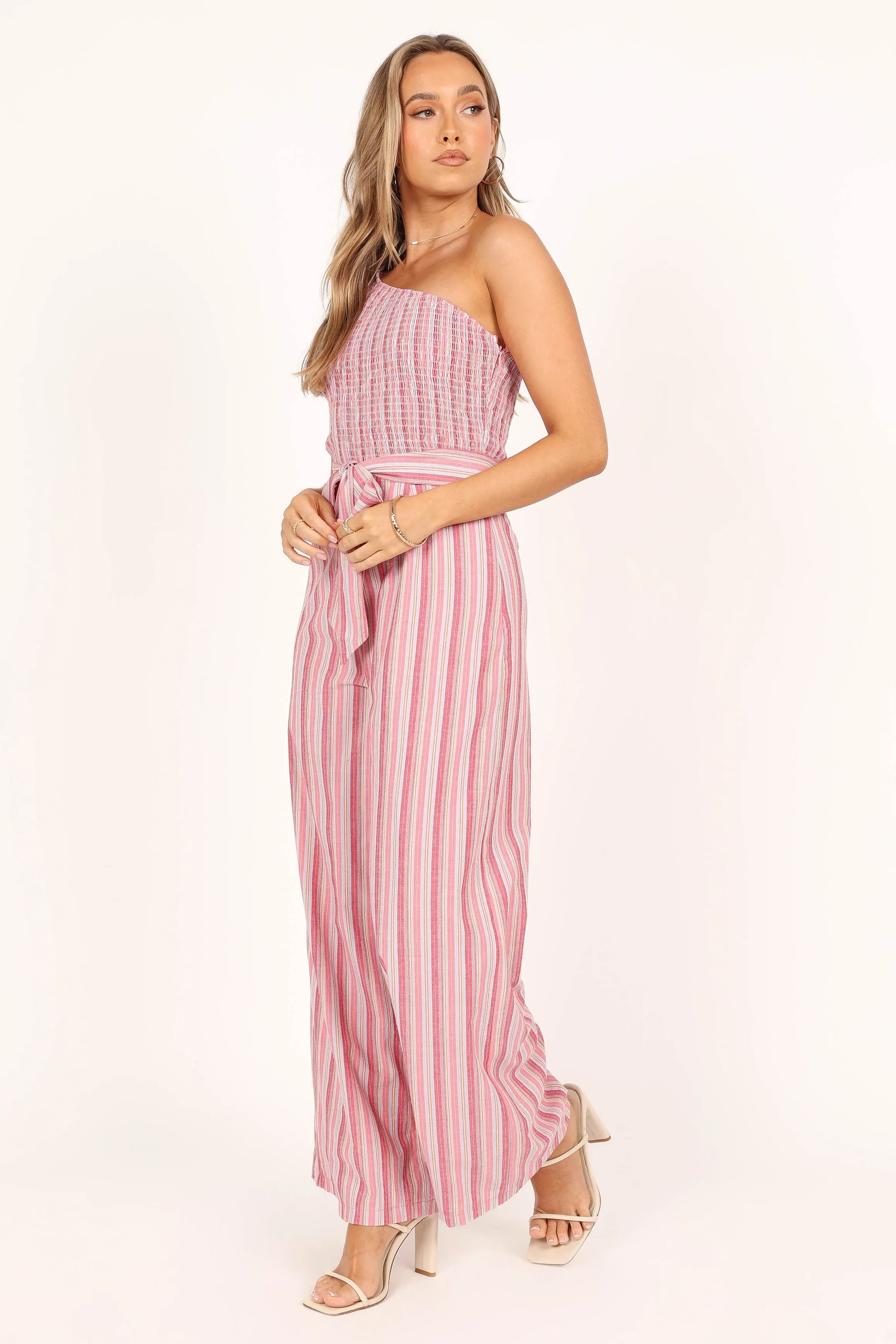Amilia One Shoulder Jumpsuit - Stripe sold by Petal & Pup product image thumbnail 2