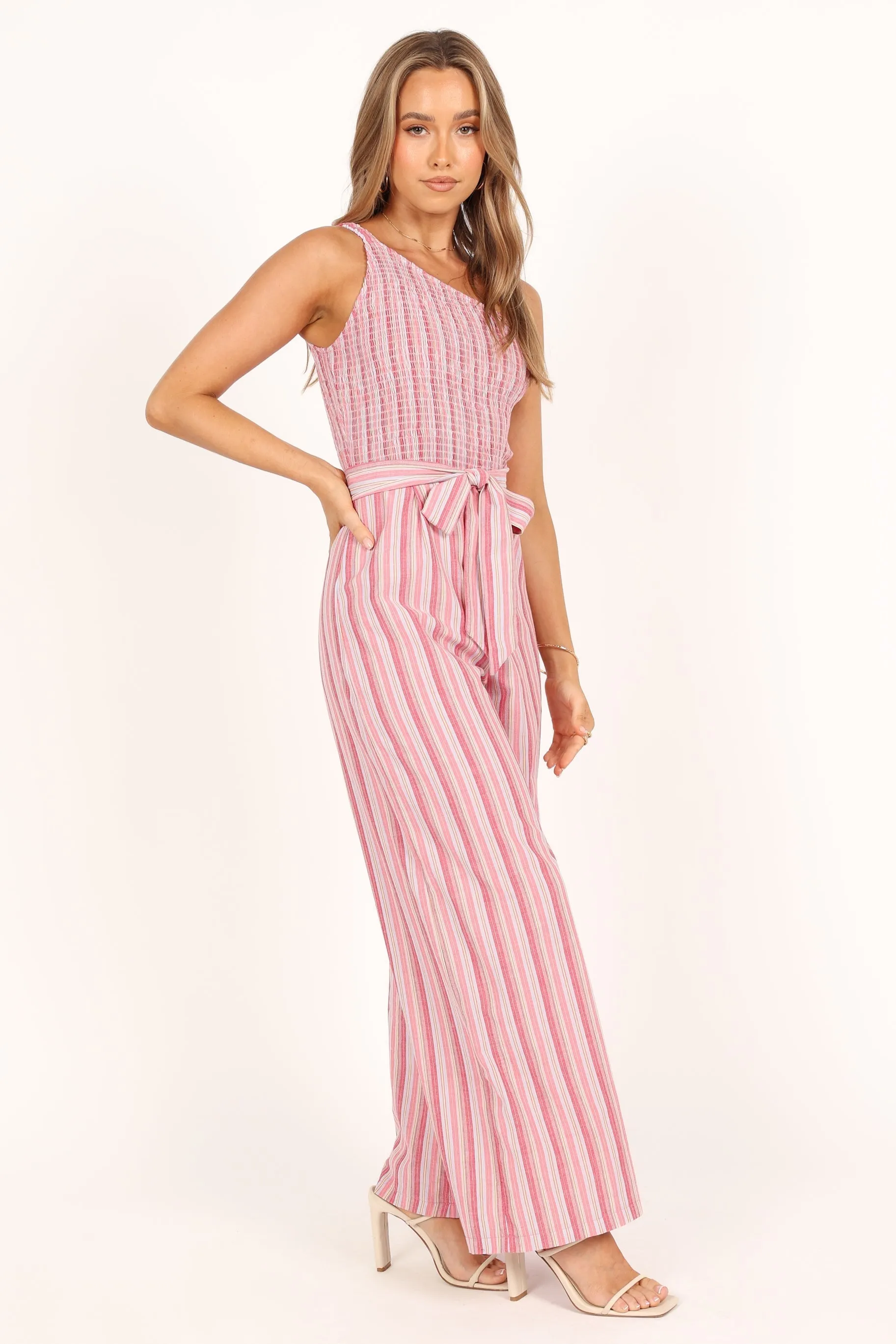Amilia One Shoulder Jumpsuit - Stripe sold by Petal & Pup product image thumbnail 5