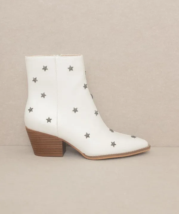 Star Studded Western Boots - White sold by Petal & Pup