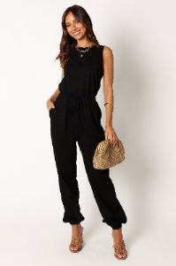 Douglas Jumpsuit - Black sold by Petal & Pup