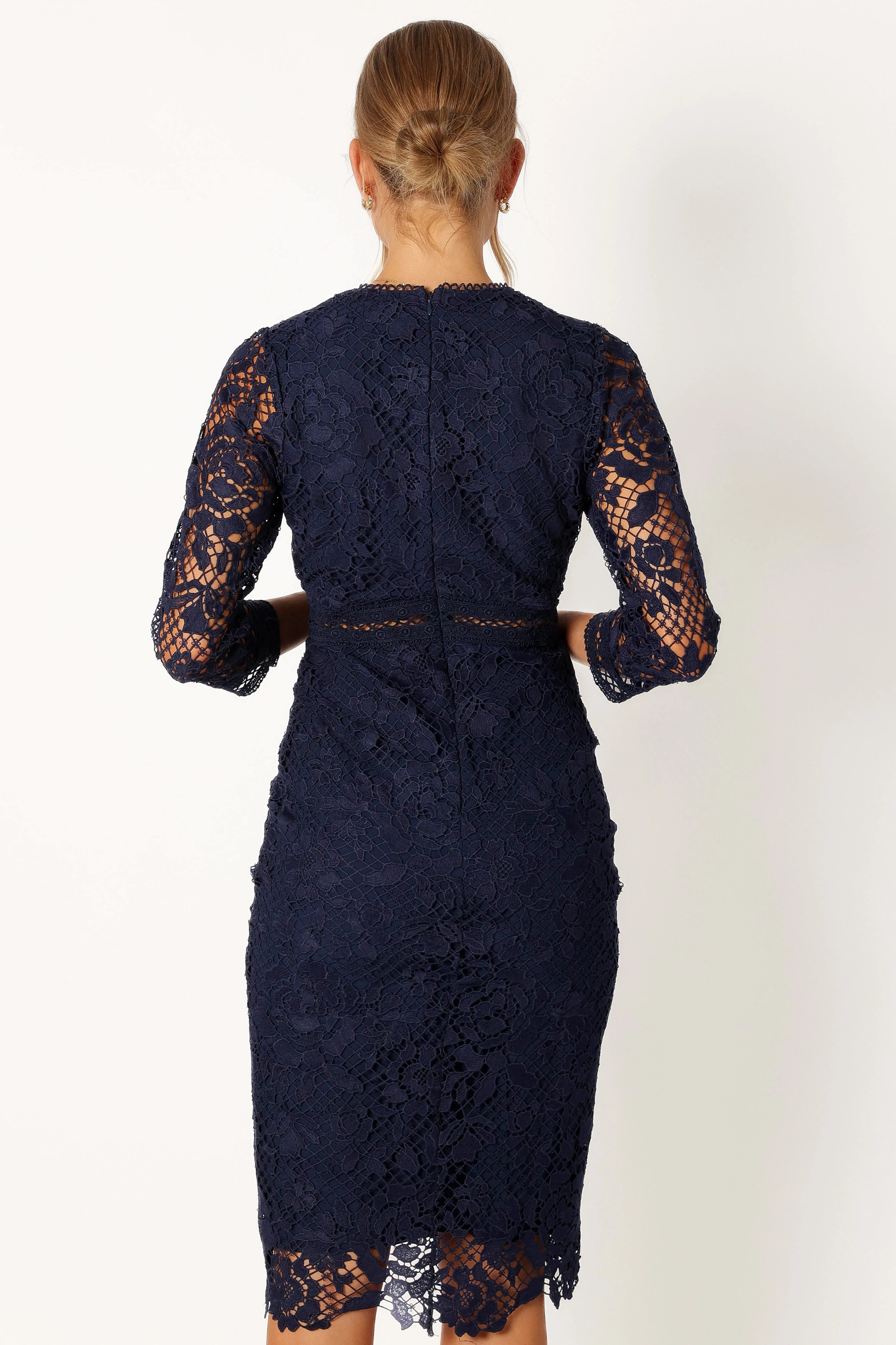 Pia Long Sleeve Midi Dress - Navy sold by Petal & Pup product image thumbnail 4