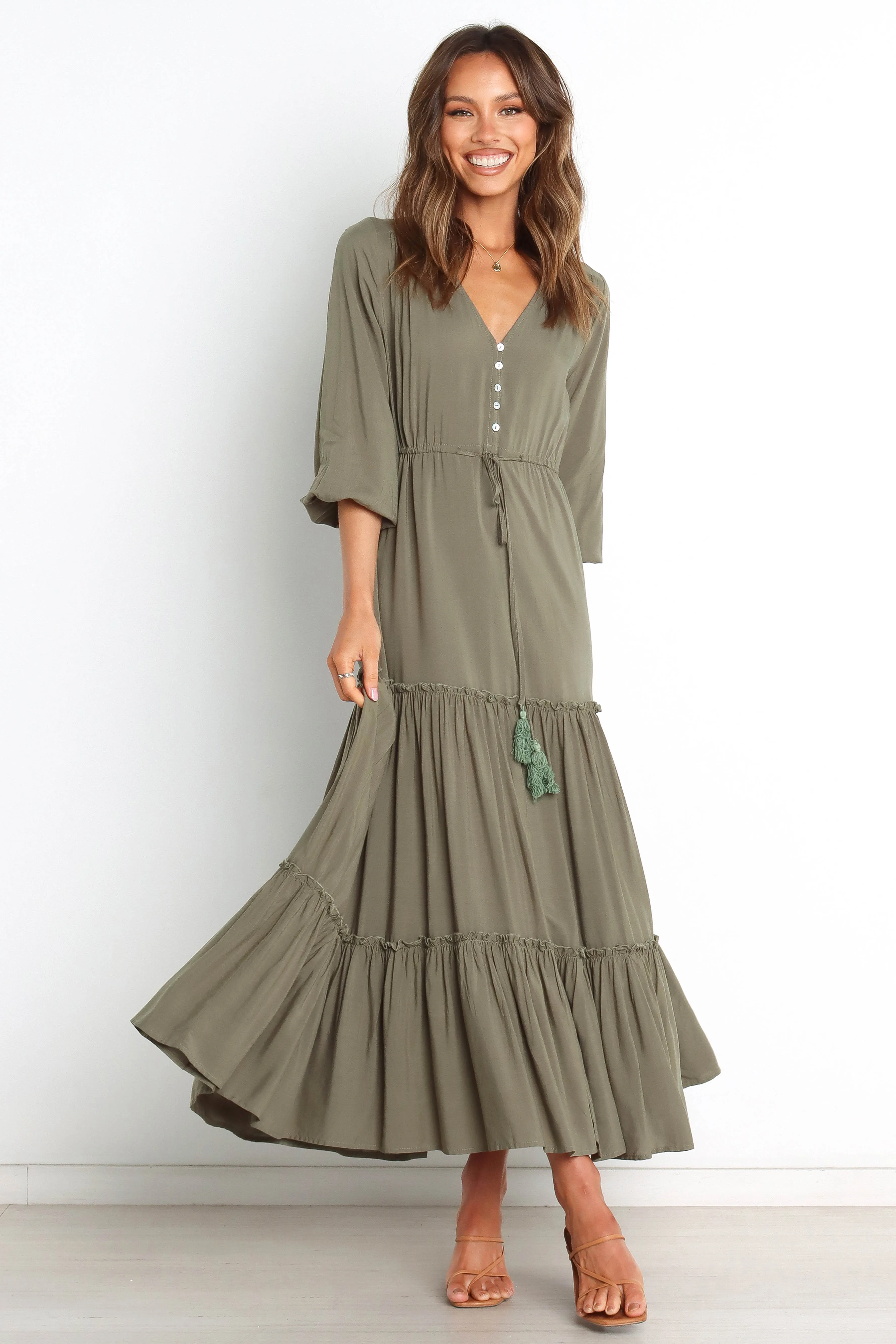 Palech Dress - Olive sold by Petal & Pup