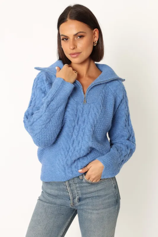 Ebony Knit Sweater - Blue sold by Petal & Pup