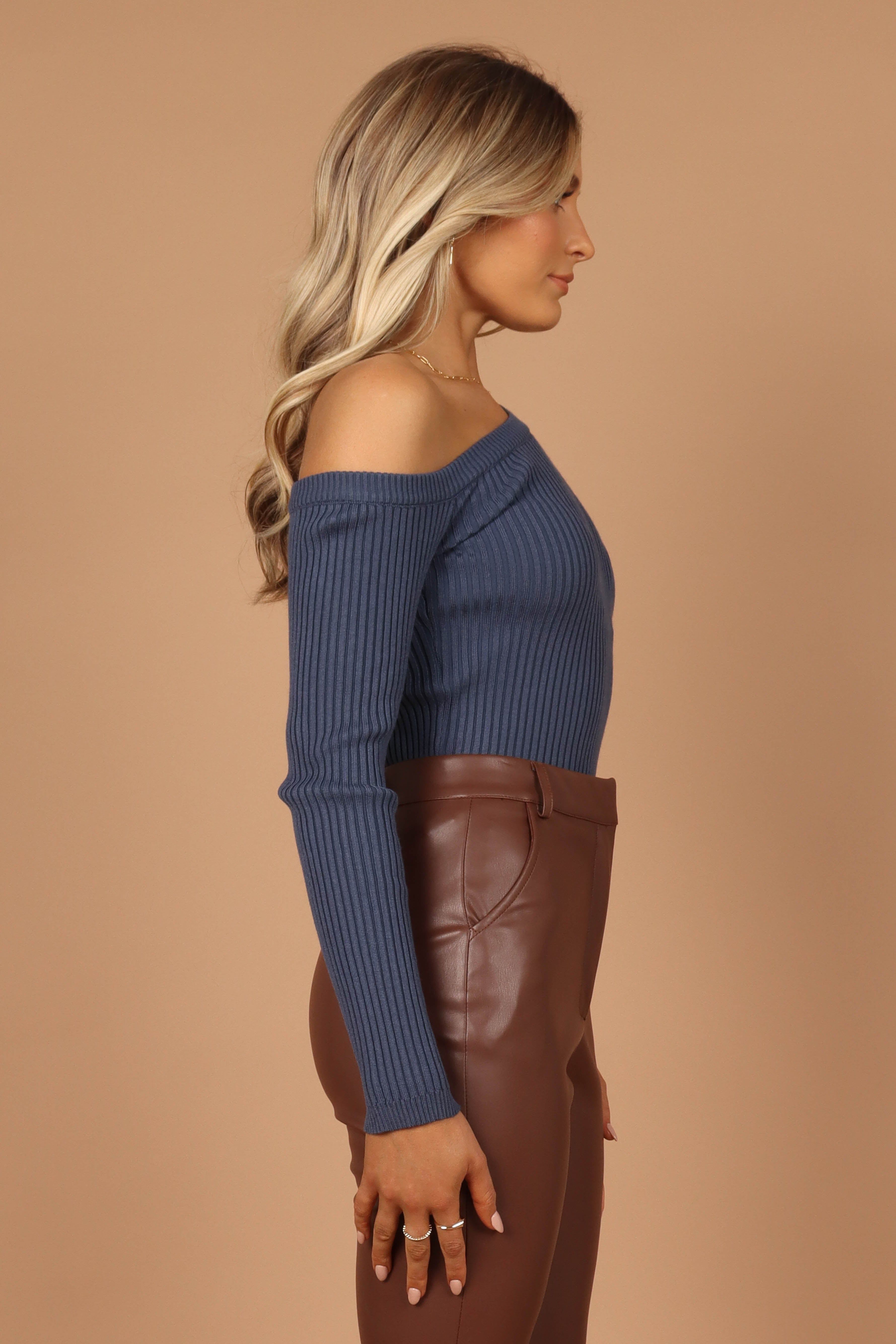 Montreal One Shoulder Knit Top - Midnight Blue sold by Petal & Pup product image thumbnail 6