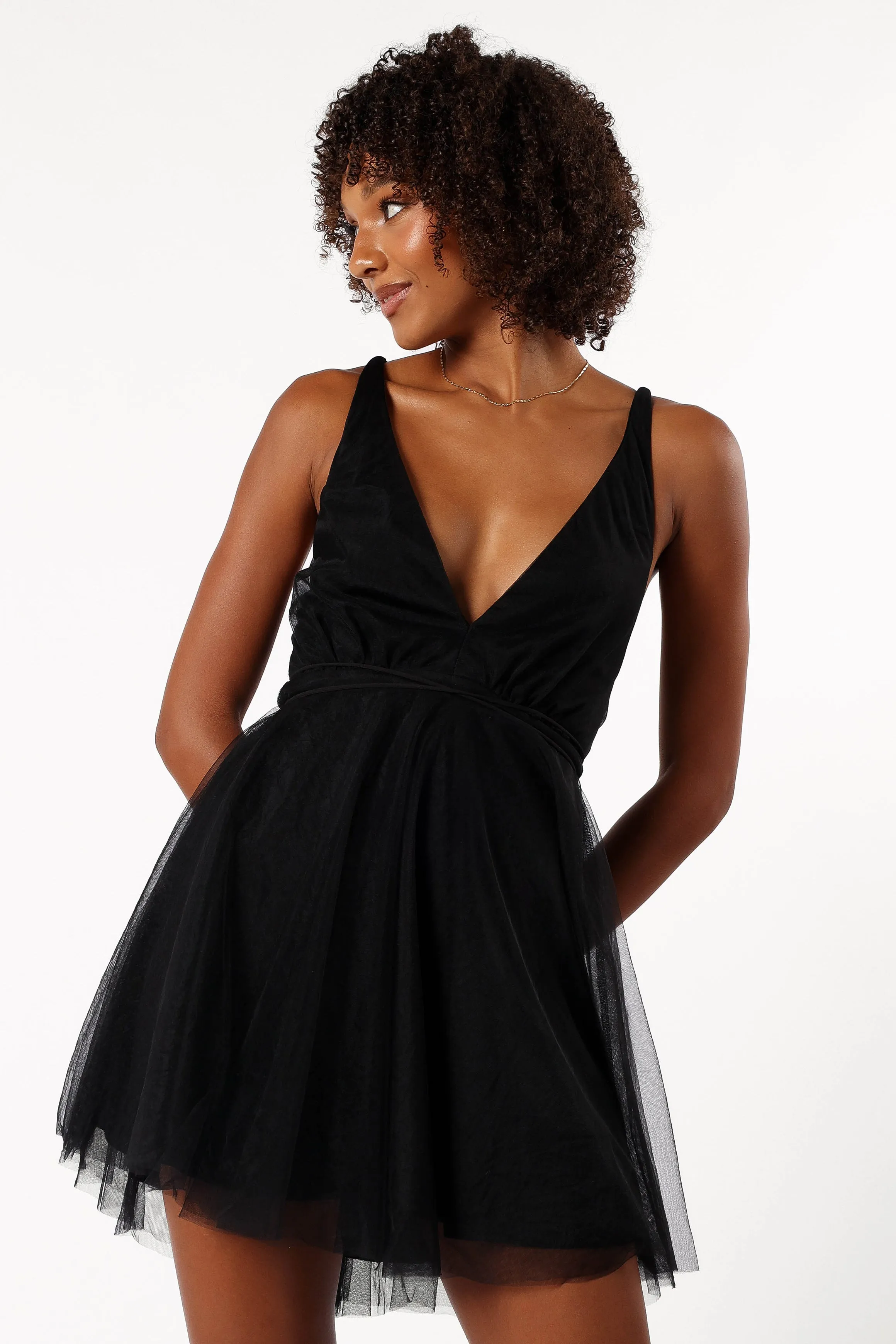 Arlowe Halterneck Mini Dress - Black sold by Petal & Pup product image thumbnail 3