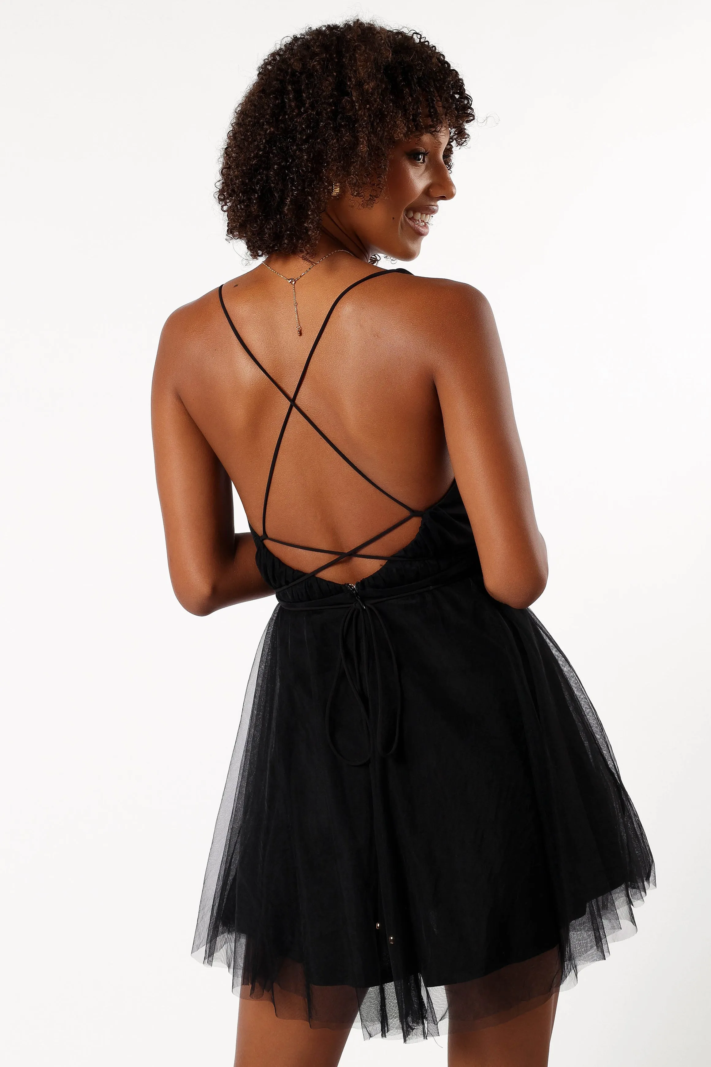 Arlowe Halterneck Mini Dress - Black sold by Petal & Pup product image thumbnail 5