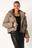 Tania Puffer Jacket - Mocha sold by Petal & Pup