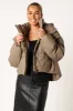 Tania Puffer Jacket - Mocha sold by Petal & Pup
