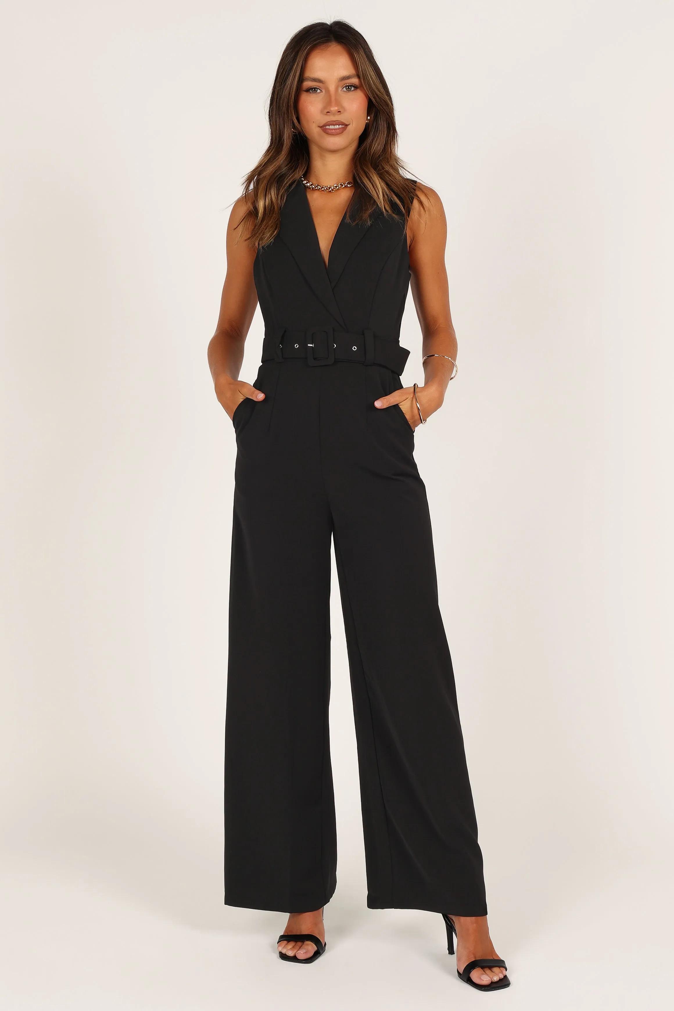 Sienna Belted Jumpsuit - Black sold by Petal & Pup product image thumbnail 3