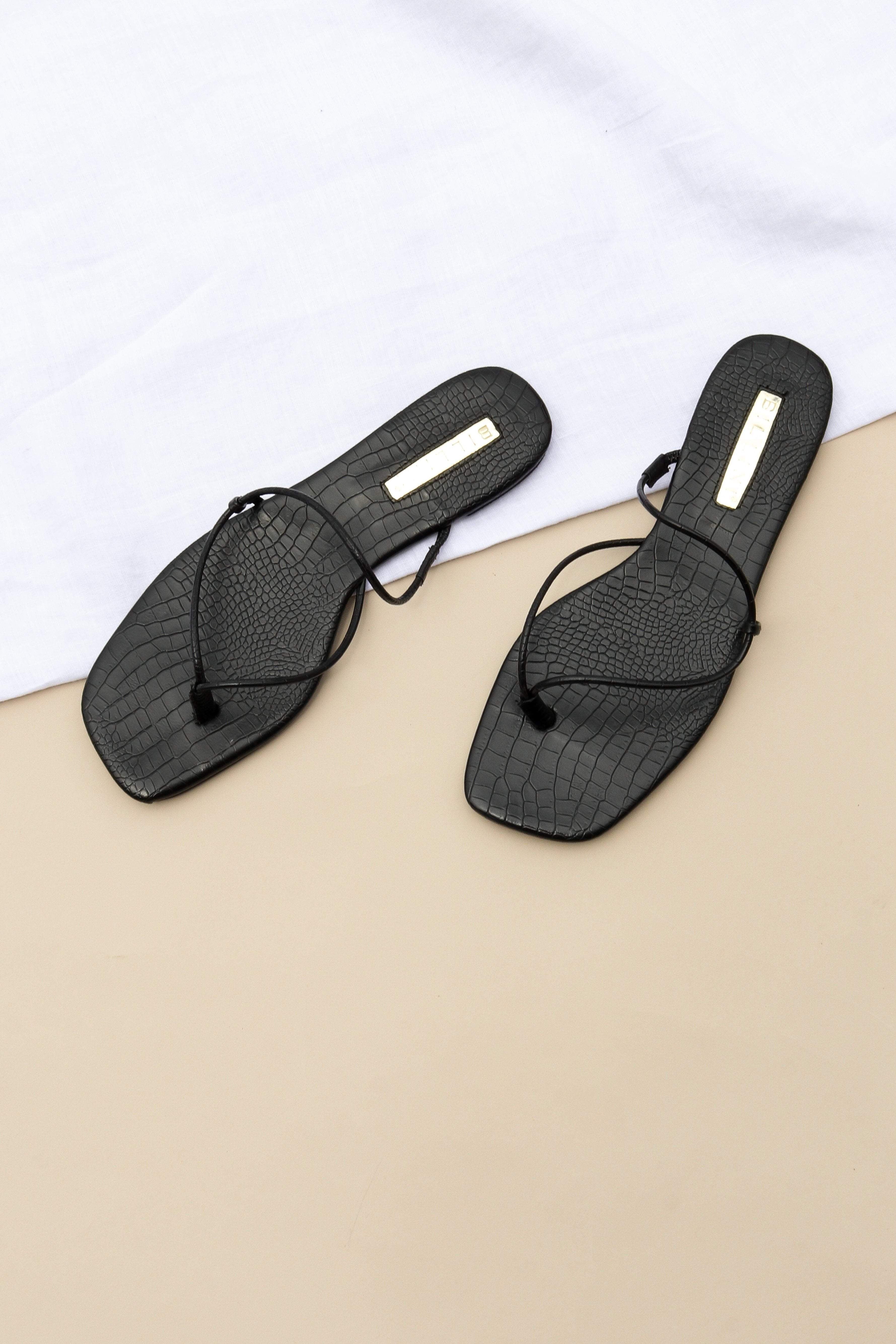 Ariel Sandal - Black Croc sold by Petal & Pup