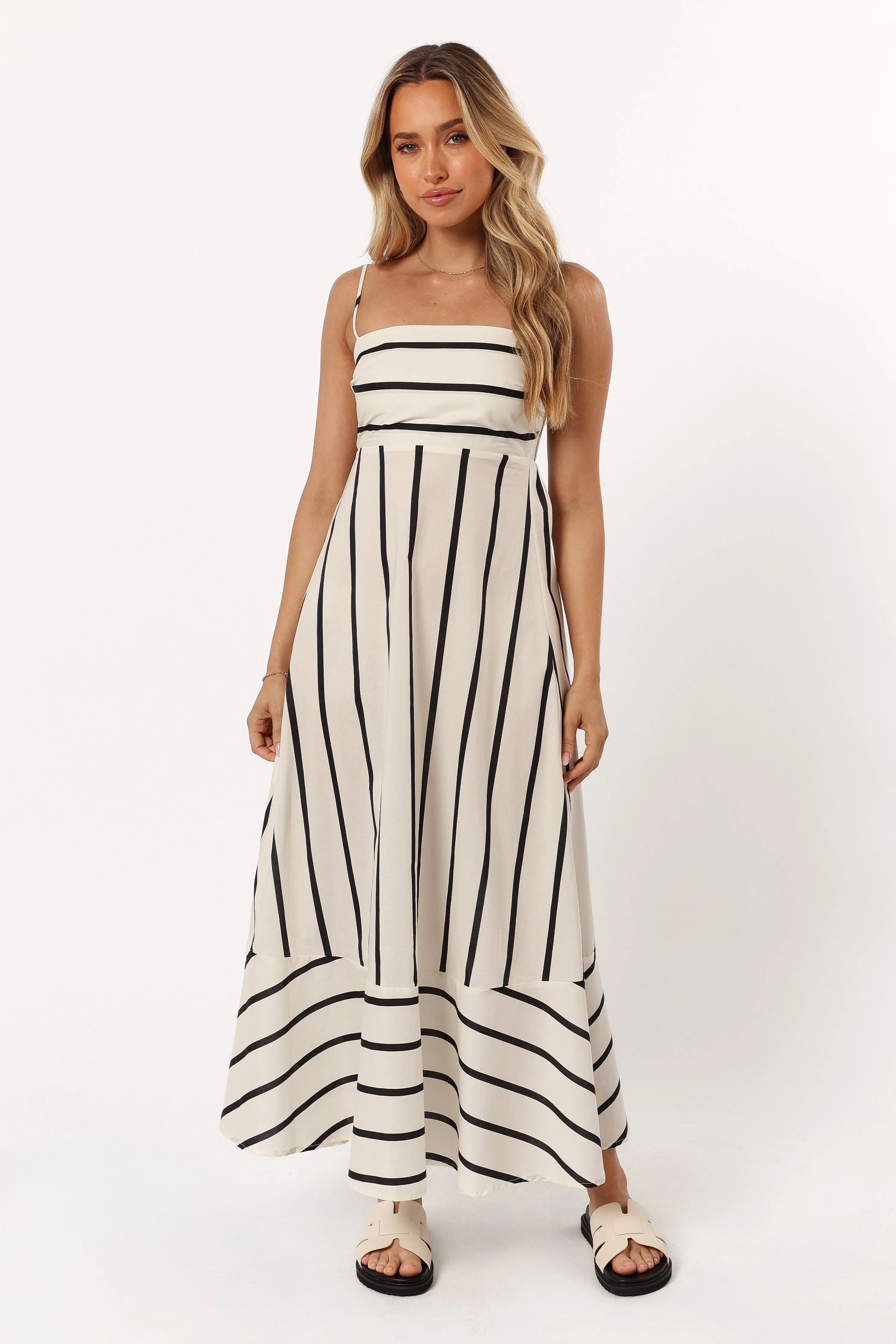 Shantelle Midi Dress - Cream Stripe sold by Petal & Pup product image thumbnail 3