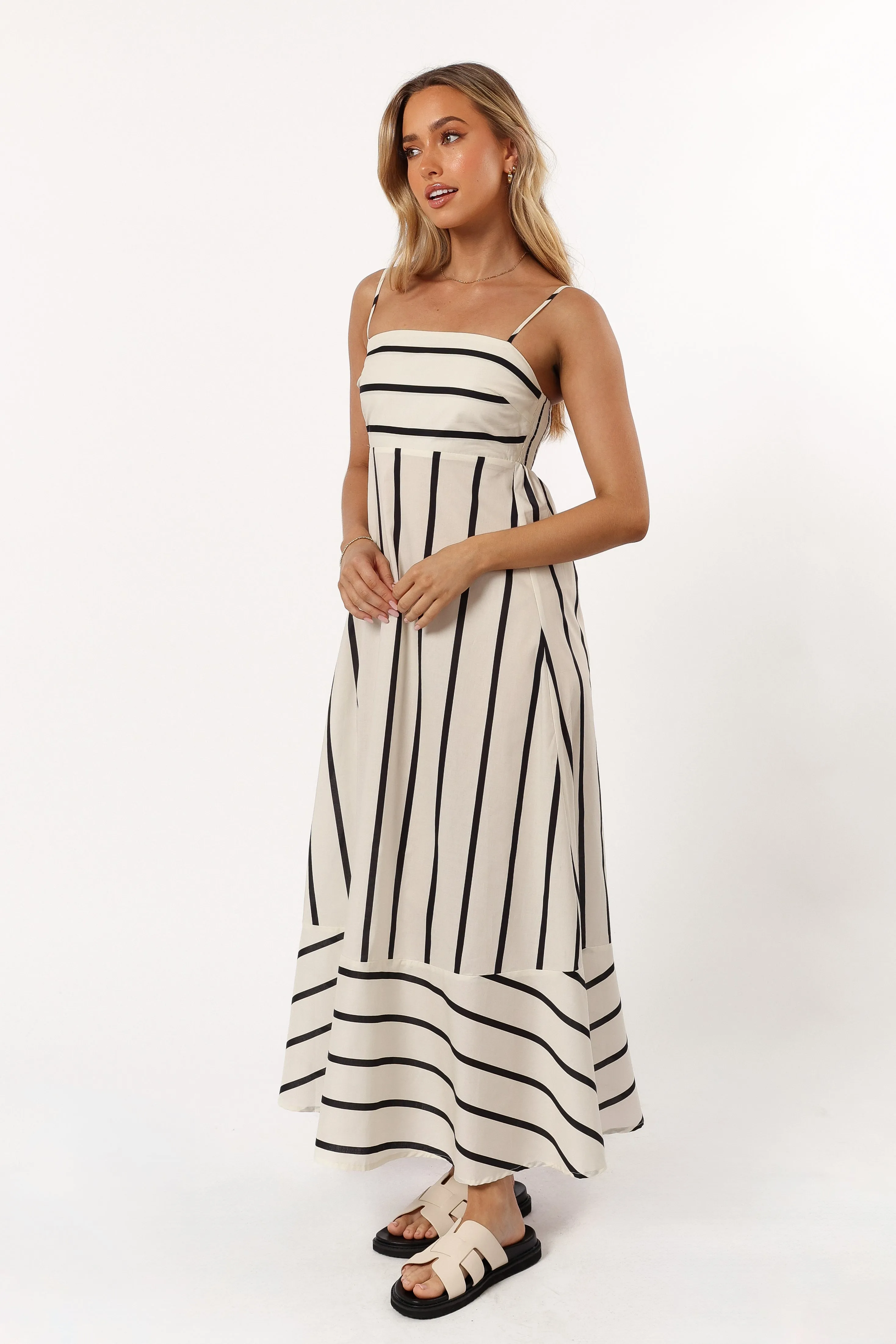 Shantelle Midi Dress - Cream Stripe sold by Petal & Pup product image thumbnail 4