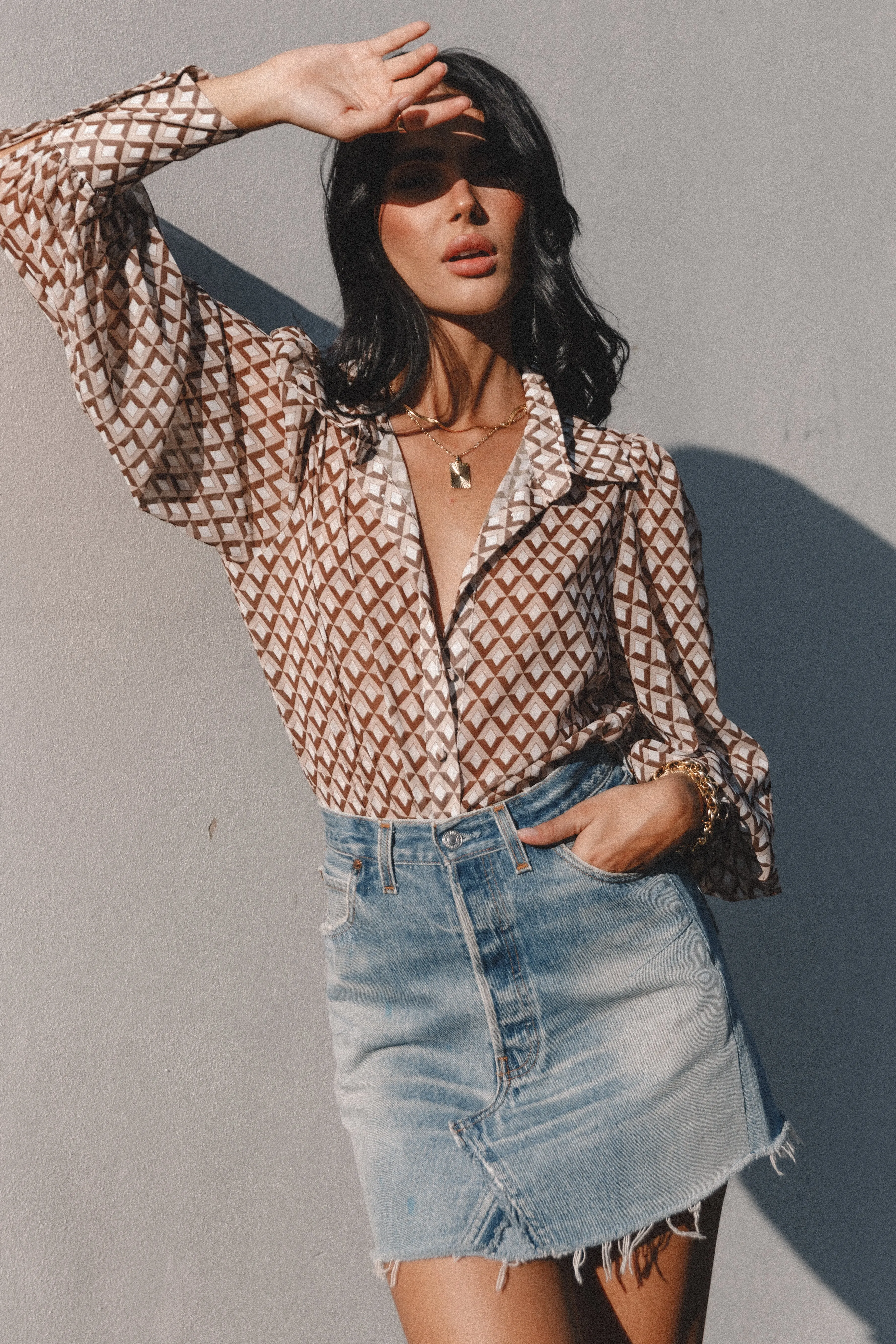 Fleetwood Blouse - Chocolate Geo sold by Petal & Pup product image thumbnail 2