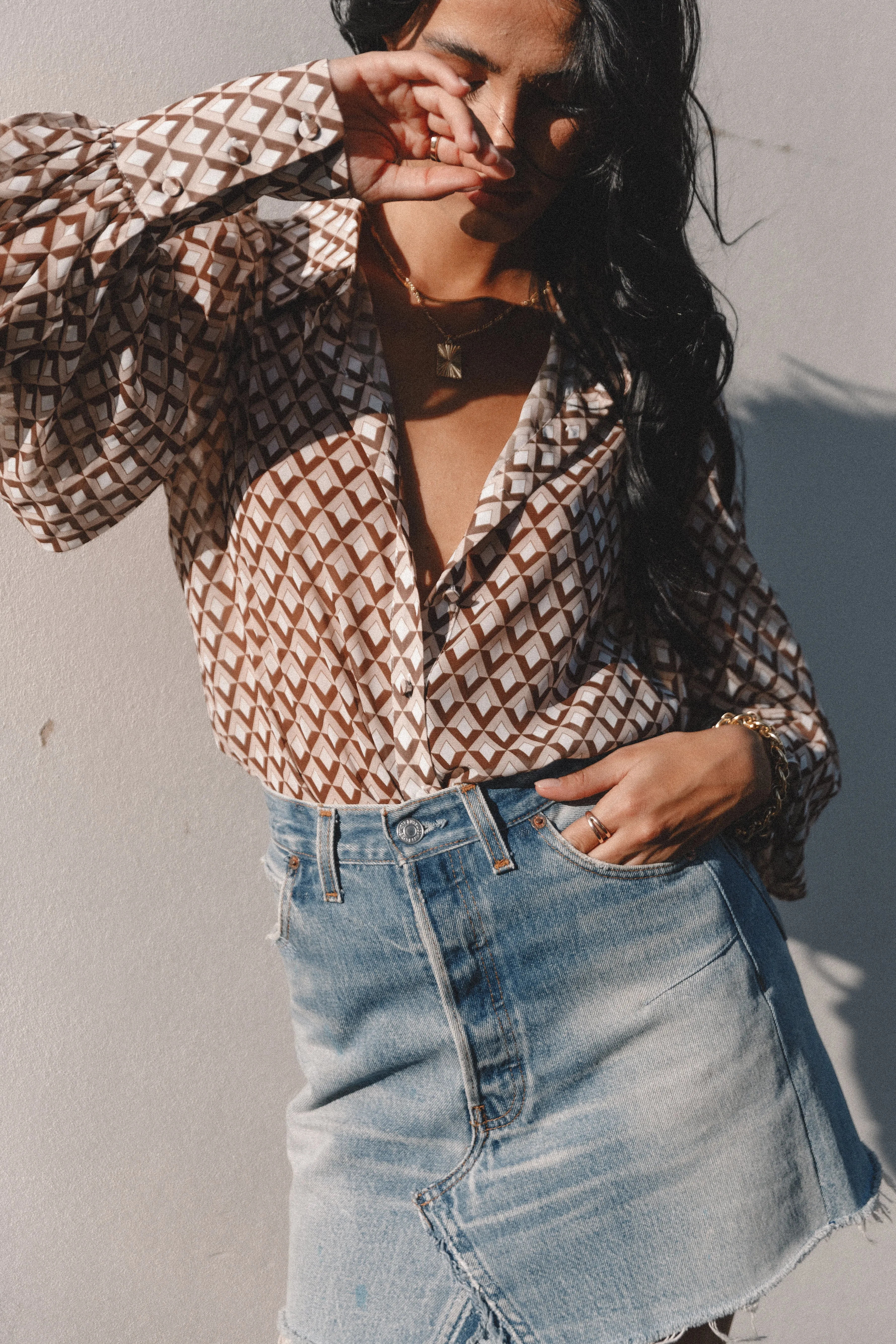 Fleetwood Blouse - Chocolate Geo sold by Petal & Pup product image thumbnail 3
