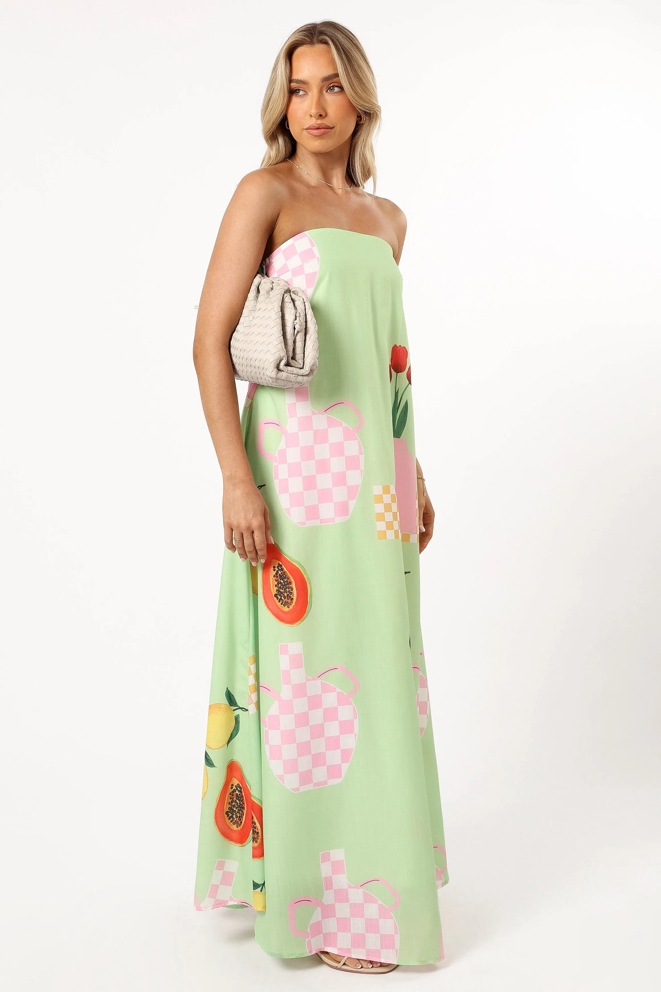 Piccolo Strapless Maxi Dress - Green Papaya sold by Petal & Pup