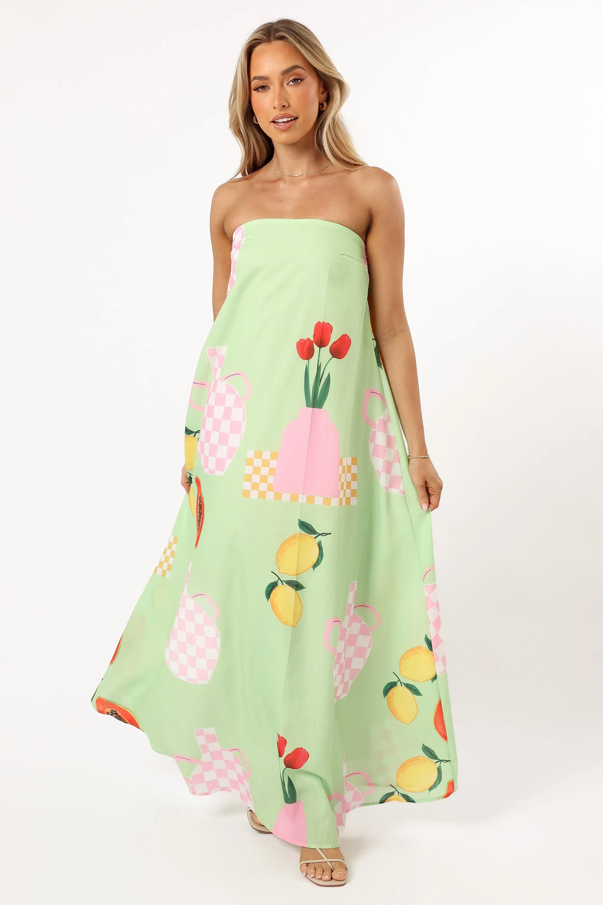 Piccolo Strapless Maxi Dress - Green Papaya sold by Petal & Pup product image thumbnail 2