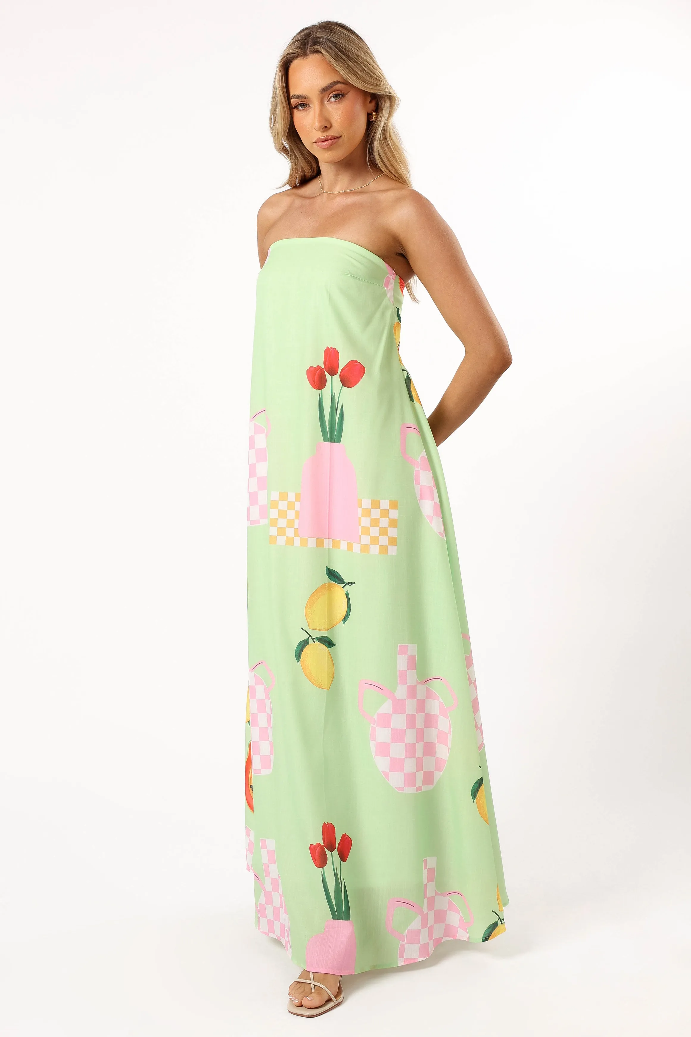 Piccolo Strapless Maxi Dress - Green Papaya sold by Petal & Pup product image thumbnail 4