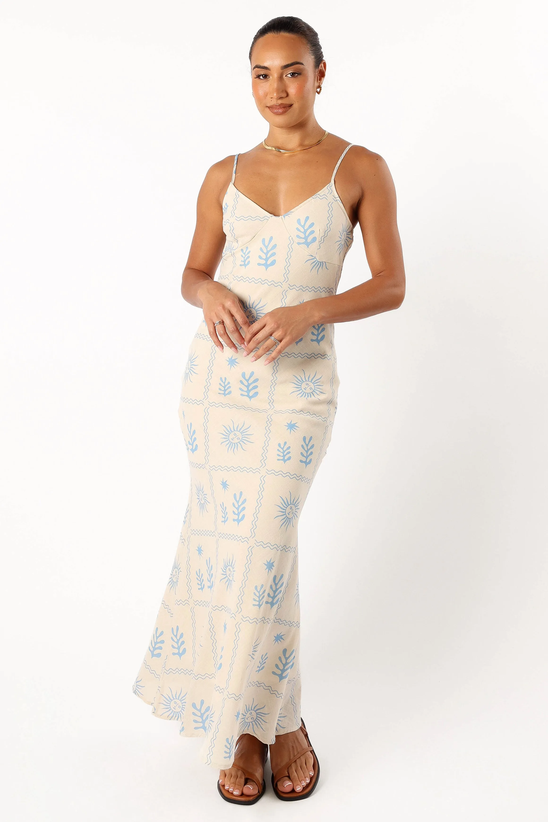Coco Maxi Slip Dress - Blue Cream sold by Petal & Pup product image thumbnail 4