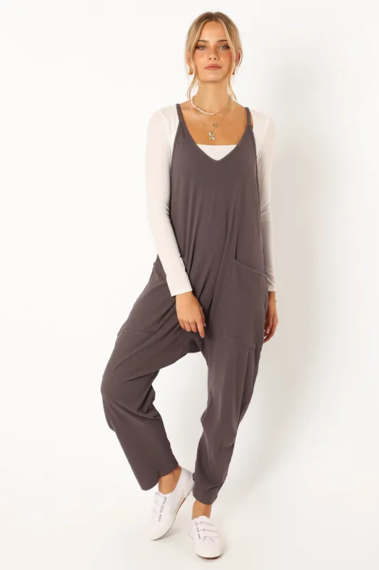 Kenny Jumpsuit - Charcoal sold by Petal & Pup