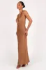 Kalina Halterneck Maxi Dress - Bronze sold by Petal & Pup