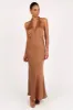 Kalina Halterneck Maxi Dress - Bronze sold by Petal & Pup