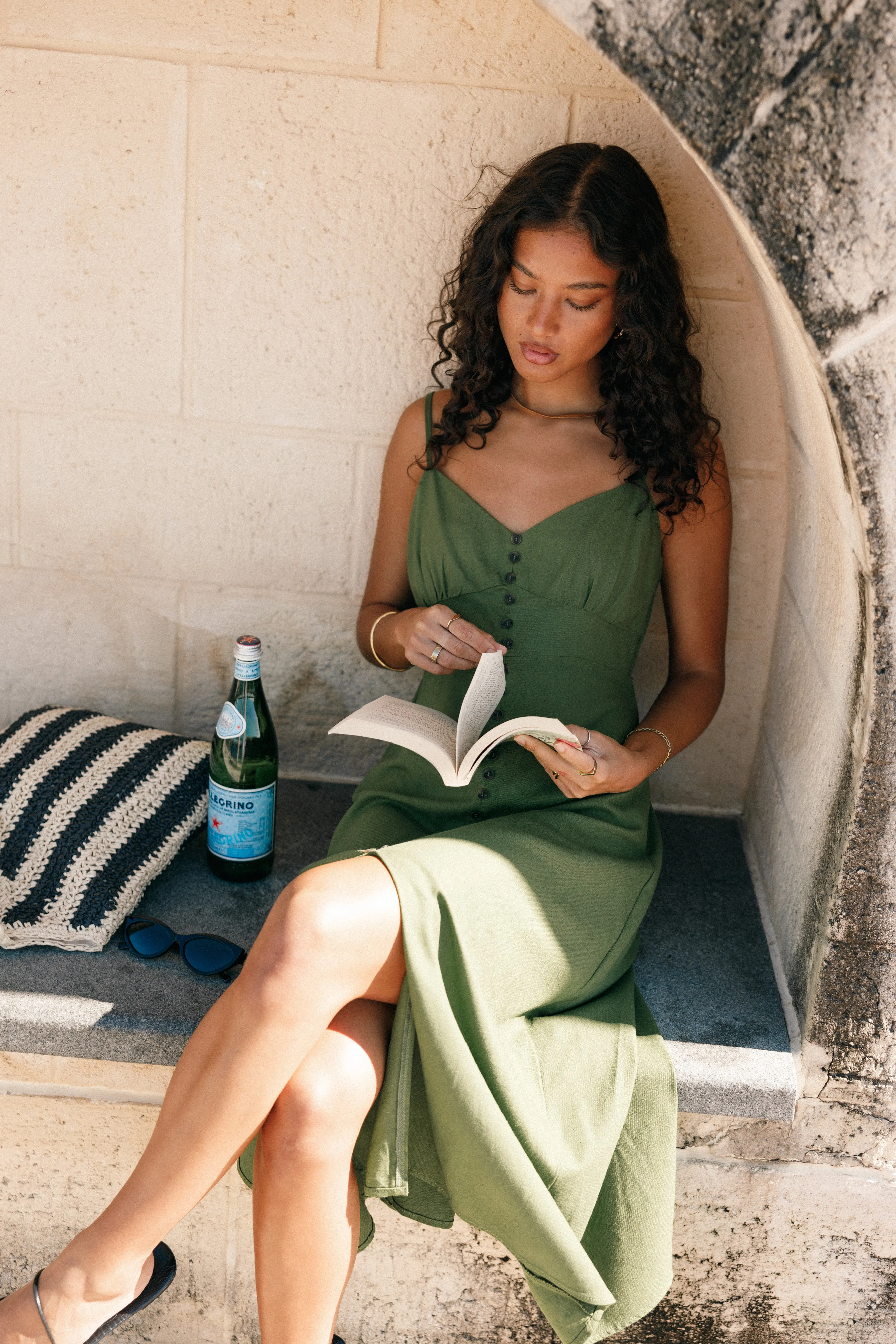 Darby Midi Dress - Ibiza Green sold by Petal & Pup