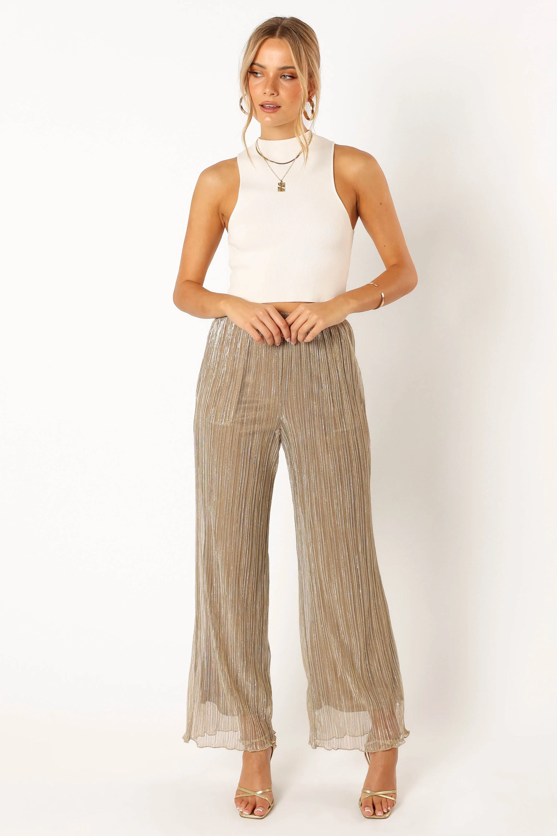 Walker Plisse Pants - Silver sold by Petal & Pup product image thumbnail 4