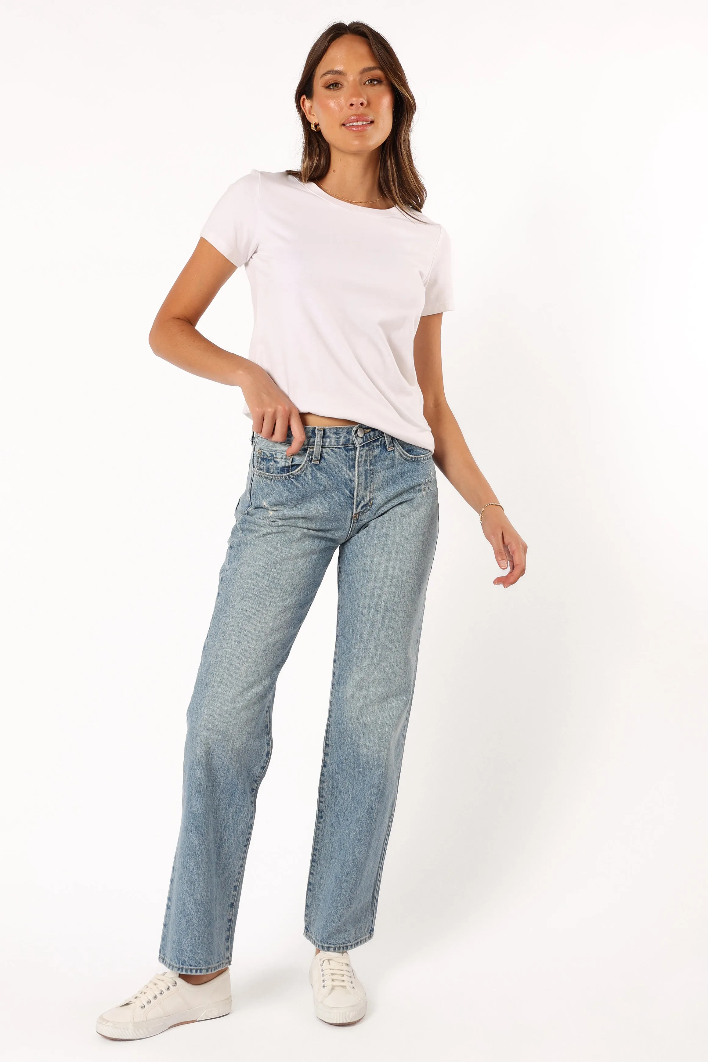 Nathan High Rise Relaxed Straight Jean - Medium Denim sold by Petal & Pup product image thumbnail 3