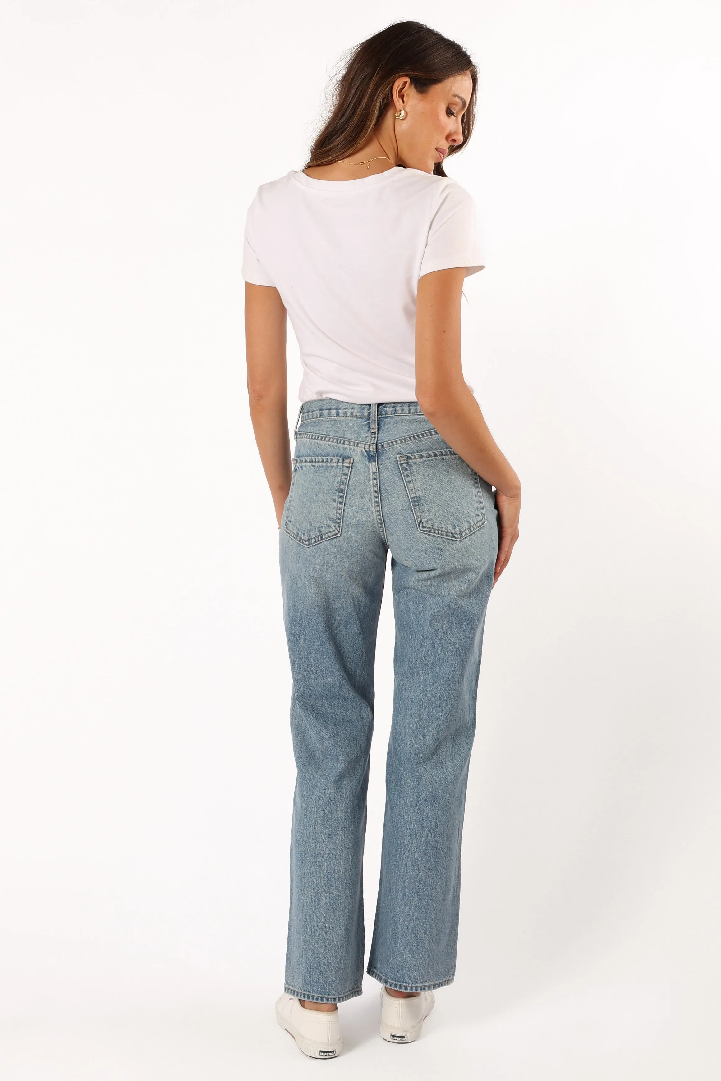 Nathan High Rise Relaxed Straight Jean - Medium Denim sold by Petal & Pup product image thumbnail 4