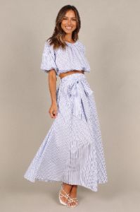 Delilah Set - Blue Stripe sold by Petal & Pup