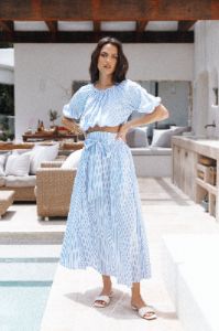 Delilah Set - Blue Stripe sold by Petal & Pup