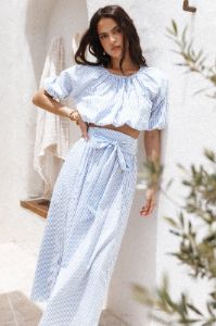 Delilah Set - Blue Stripe sold by Petal & Pup