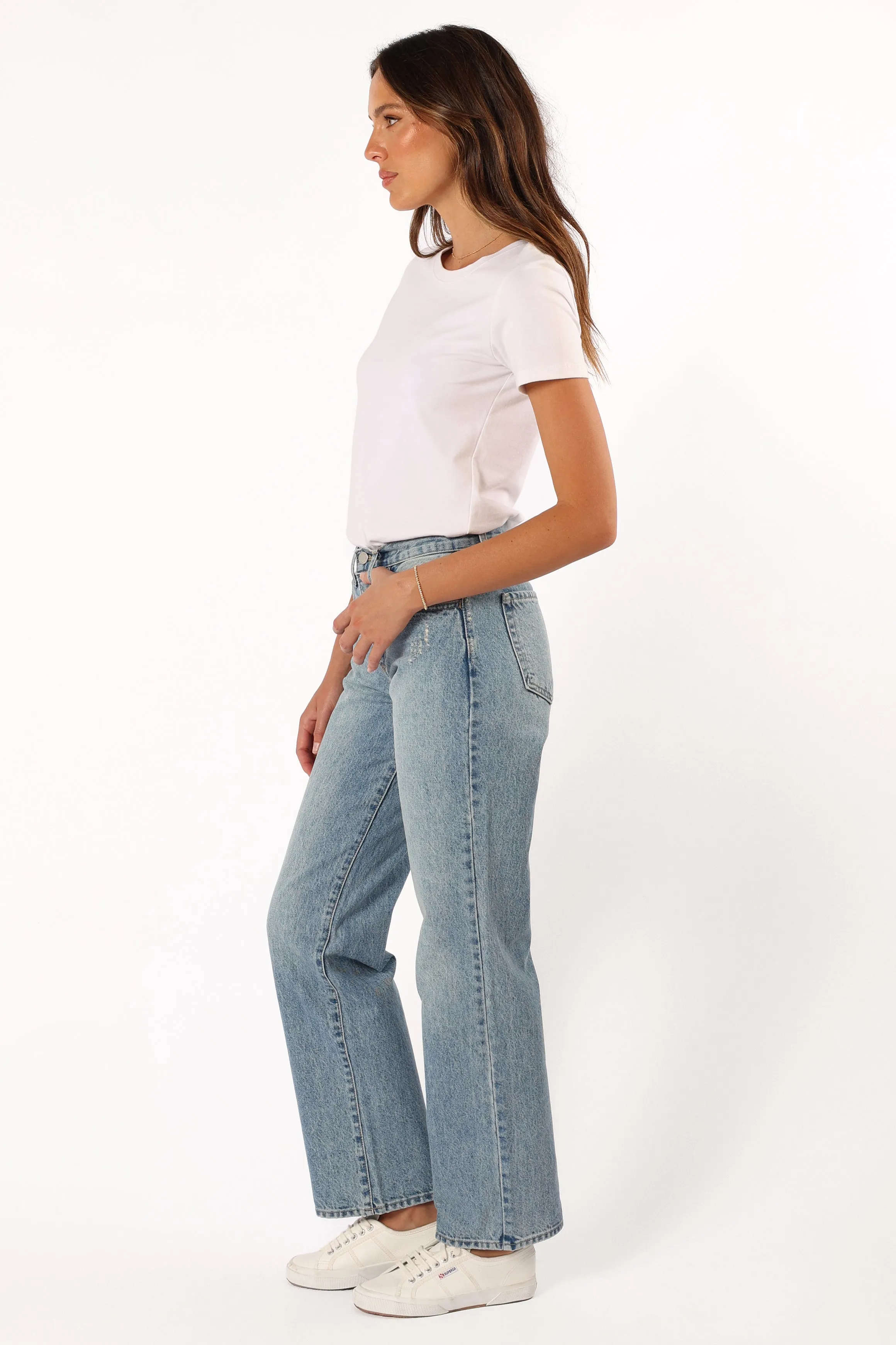 Nathan High Rise Relaxed Straight Jean - Medium Denim sold by Petal & Pup product image thumbnail 2