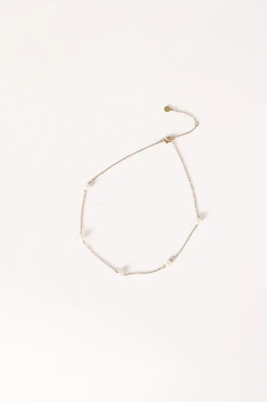 Kealy Pearl Necklace - Gold sold by Petal & Pup