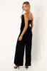 Donatella Feather Trim Jumpsuit - Black sold by Petal & Pup