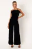 Donatella Feather Trim Jumpsuit - Black sold by Petal & Pup