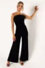 Donatella Feather Trim Jumpsuit - Black sold by Petal & Pup