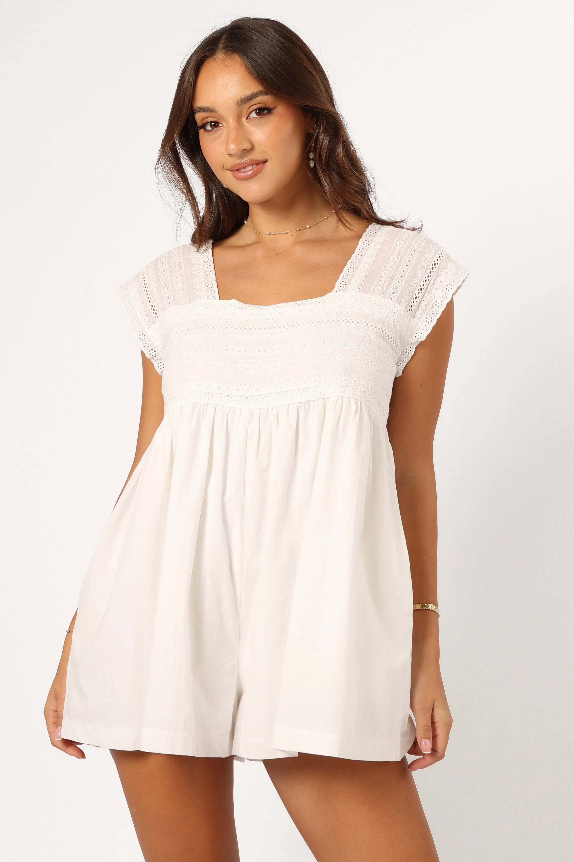 Adeline Romper - White sold by Petal & Pup product image thumbnail 3