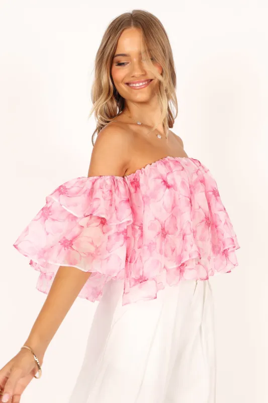 Deedi Off Shoulder Top - Pink sold by Petal & Pup