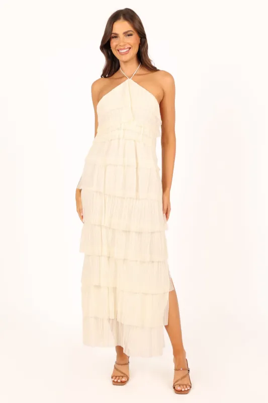 Antonella Tiered Maxi Dress - Cream sold by Petal & Pup