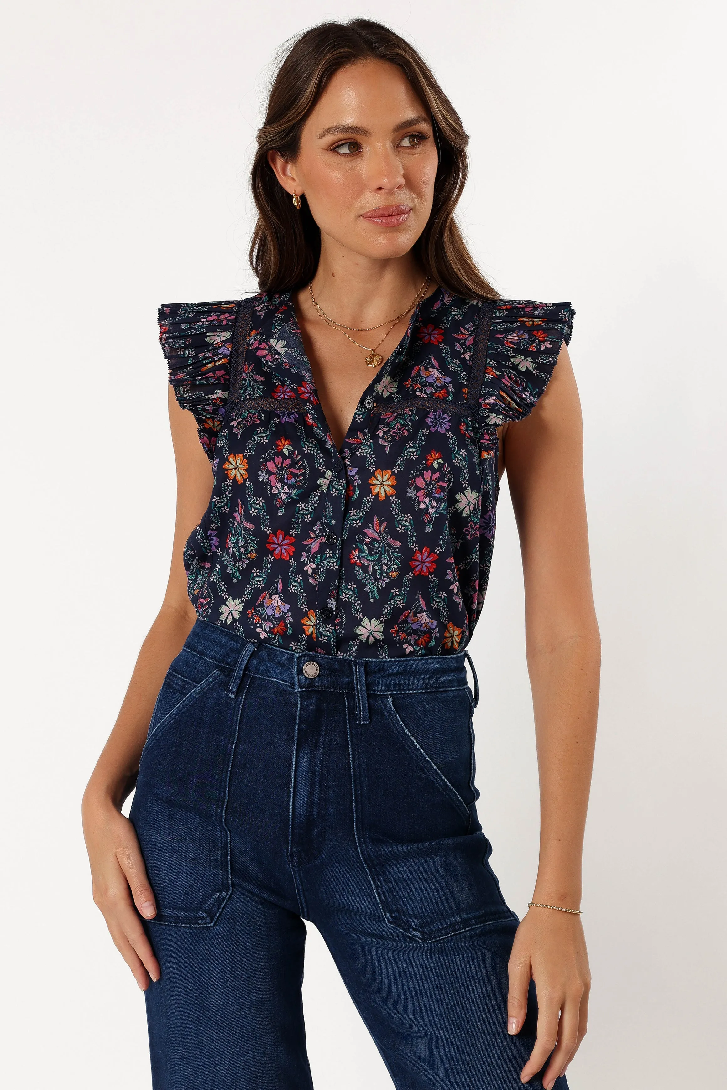 Joelle Top - Navy sold by Petal & Pup