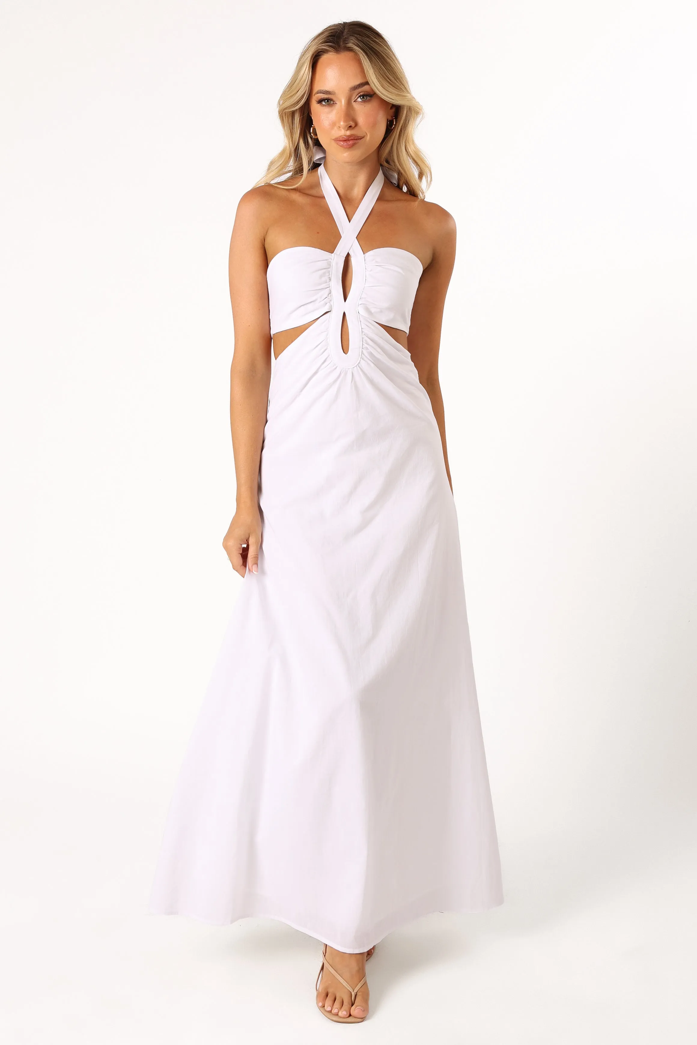 Kallos Halterneck Maxi Dress - White sold by Petal & Pup product image thumbnail 3