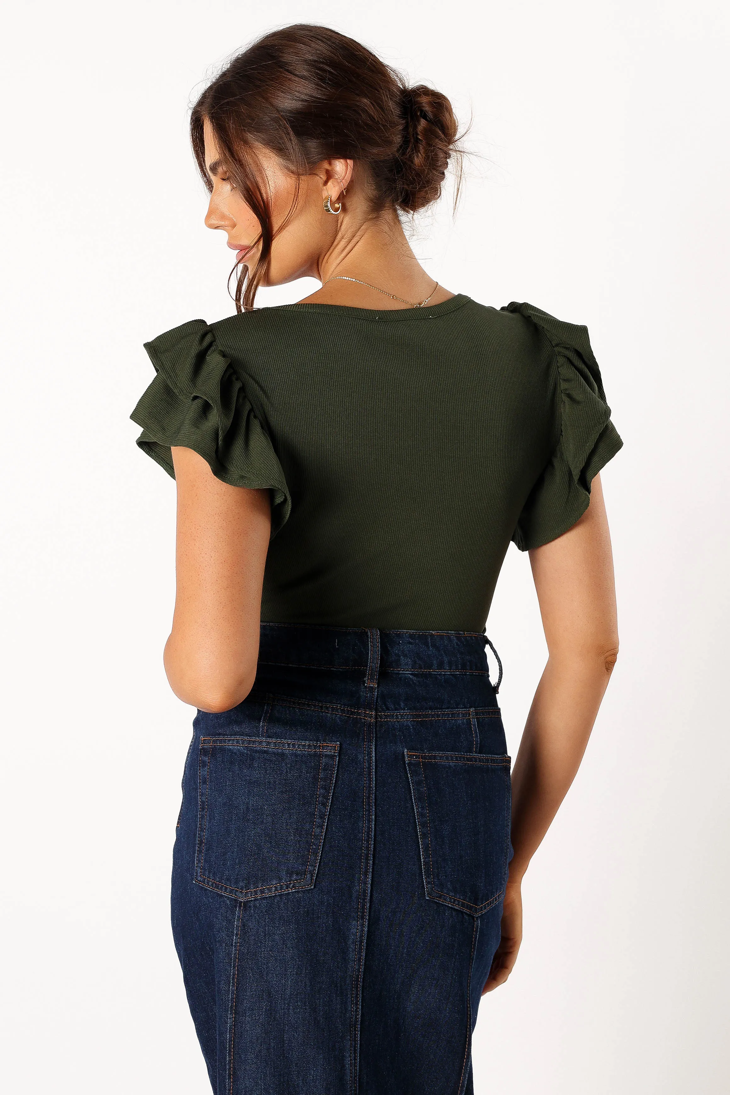 Loren Ribbed Top - Olive sold by Petal & Pup product image thumbnail 4
