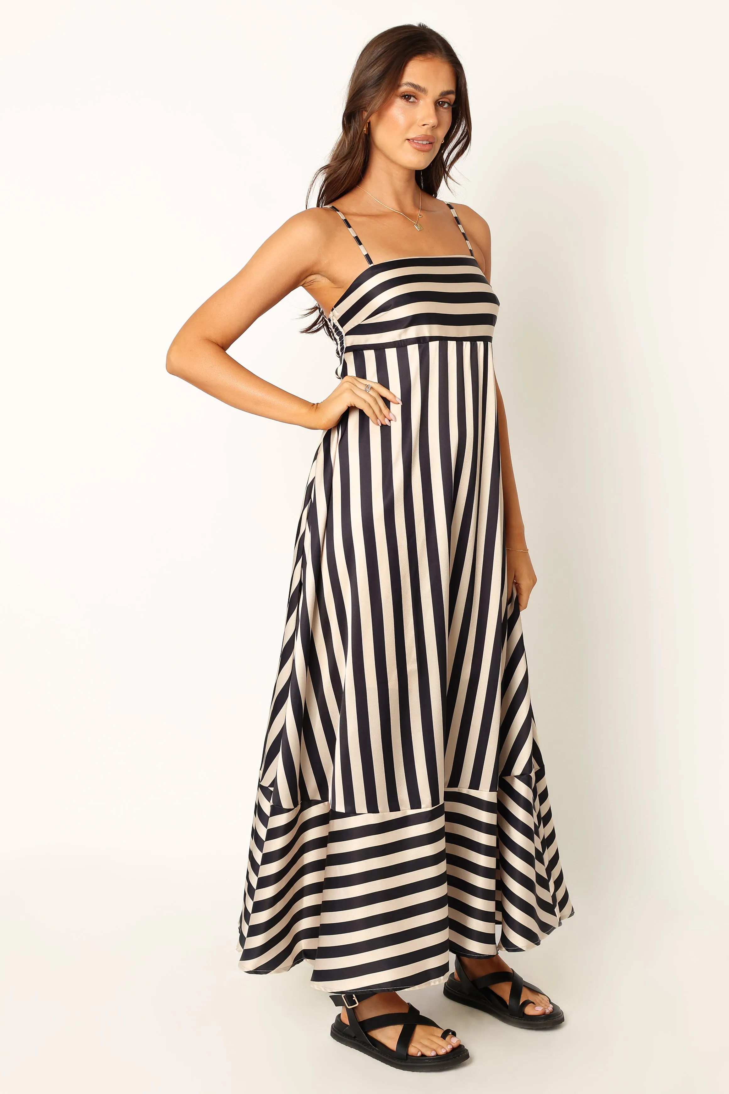 Brea Maxi Dress - Black Stripe sold by Petal & Pup product image thumbnail 4